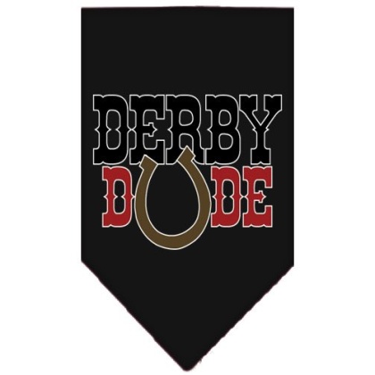 Derby Dude Screen Print Bandana Black Large