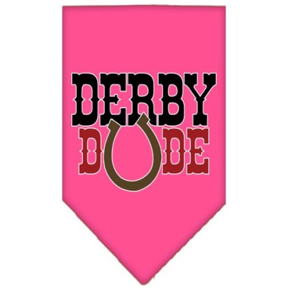 Derby Dude Screen Print Bandana Bright Pink Large