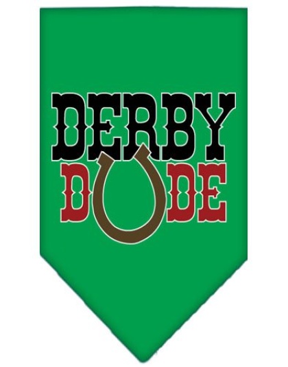 Derby Dude Screen Print Bandana Emerald Green Large