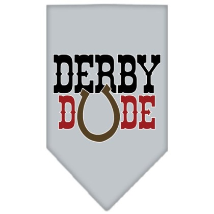 Derby Dude Screen Print Bandana Grey Large