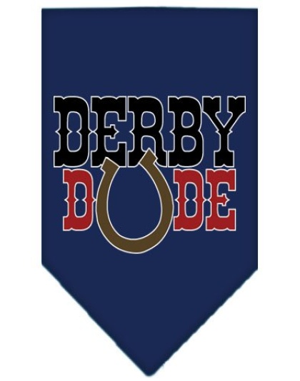 Derby Dude Screen Print Bandana Navy Blue large