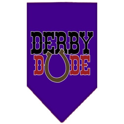 Derby Dude Screen Print Bandana Purple Large