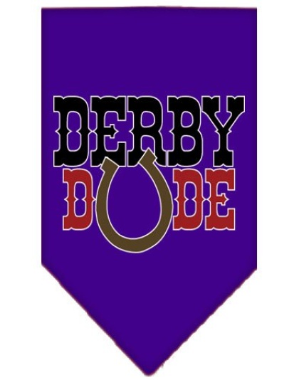 Derby Dude Screen Print Bandana Purple Large