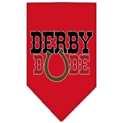 Derby Dude Screen Print Bandana Red Large