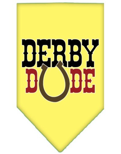 Derby Dude Screen Print Bandana Yellow Large