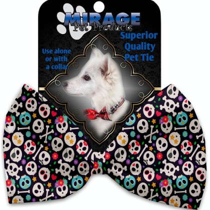 Dia de Los Muertos Skulls Pet Bow Tie