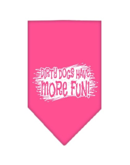 Dirty Dog Screen Print Bandana Bright Pink Large