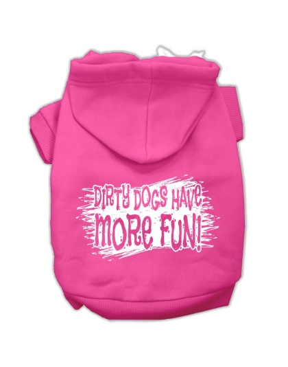 Dirty Dogs Screen Print Pet Hoodies Bright Pink Size Lg