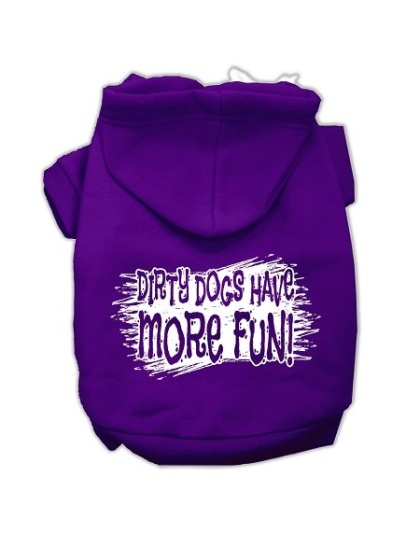 Dirty Dogs Screen Print Pet Hoodies Purple Size Lg