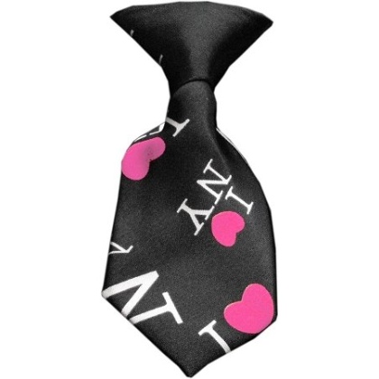 Dog Neck Tie Love NY Pink