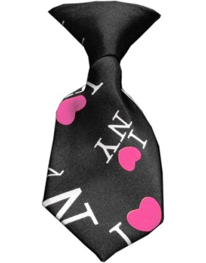 Dog Neck Tie Love NY Pink