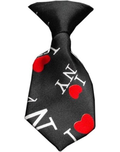 Dog Neck Tie Love NY Red