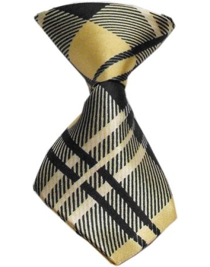 Dog Neck Tie Plaid Cream