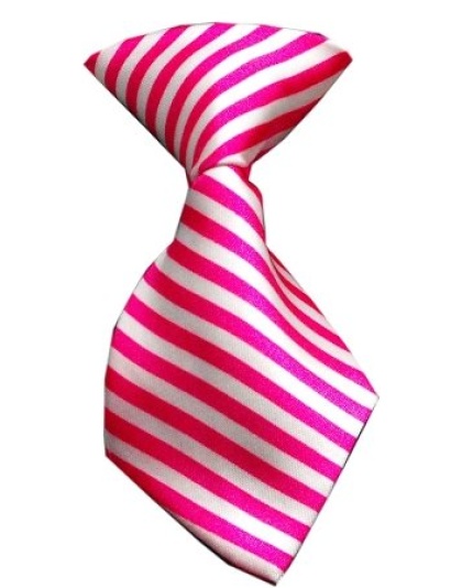 Dog Neck Tie Striped Pink