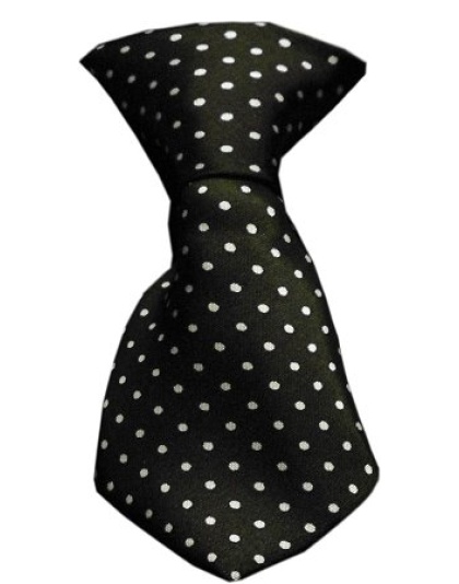 Dog Neck Tie Swiss Dot Black