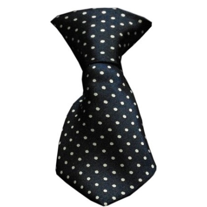 Dog Neck Tie Swiss Dot Blue