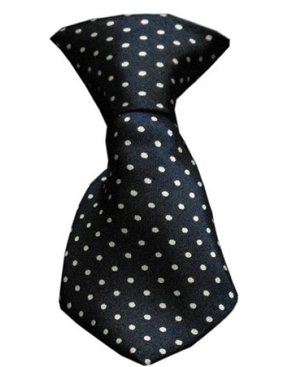 Dog Neck Tie Swiss Dot Blue