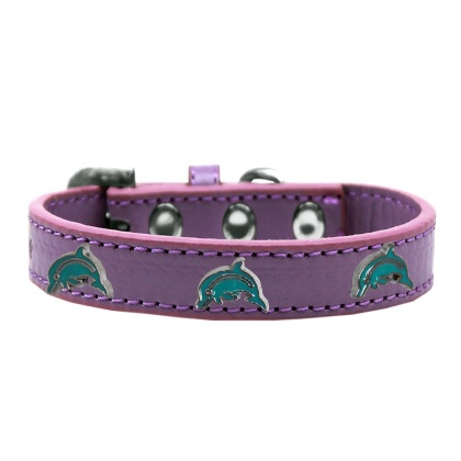 Dolphin Widget Dog Collar Lavender Size 10