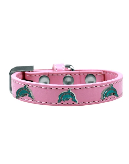 Dolphin Widget Dog Collar Light Pink Size 10