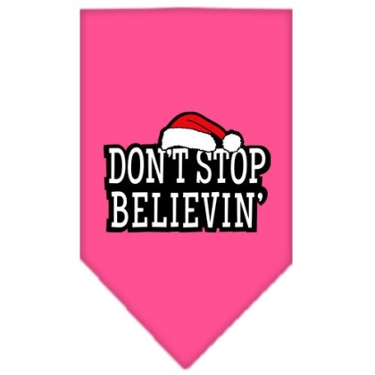 Don't Stop Believin Screen Print Bandana Bright Pink Large