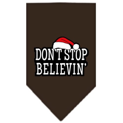 Don't Stop Believin Screen Print Bandana Cocoa Large