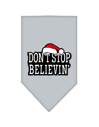 Don't Stop Believin Screen Print Bandana Grey Large