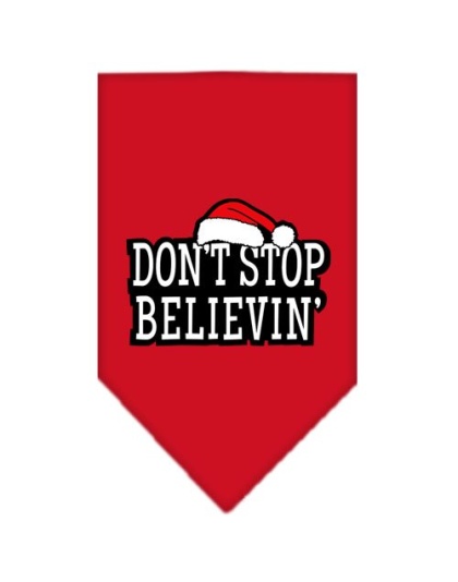 Don't Stop Believin Screen Print Bandana Red Large