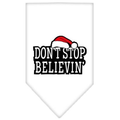 Don't Stop Believin Screen Print Bandana White Large