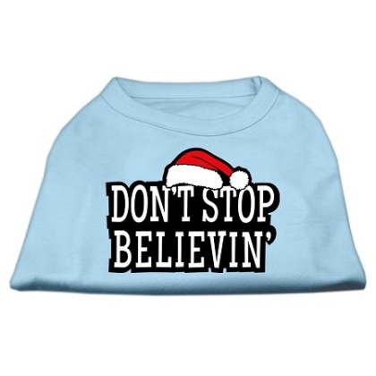 Don't Stop Believin' Screenprint Shirts Baby Blue L