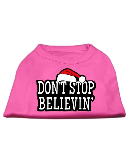 Don't Stop Believin' Screenprint Shirts Bright Pink L