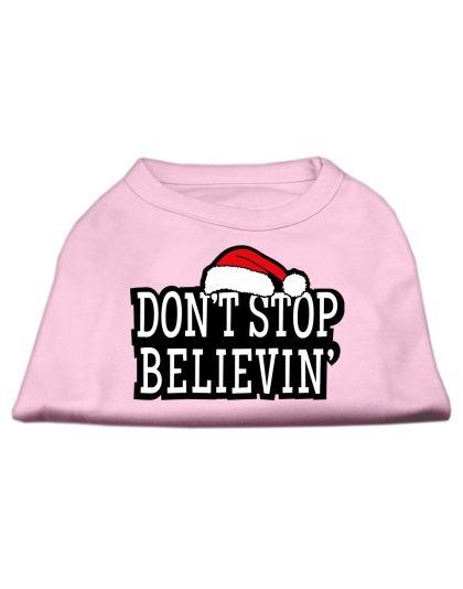 Don't Stop Believin' Screenprint Shirts Light Pink L