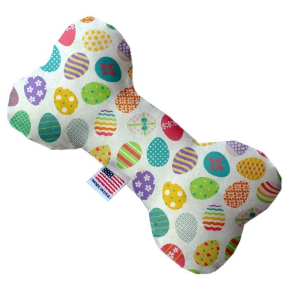 Easter Eggs 10 inch Canvas Bone Dog Toy