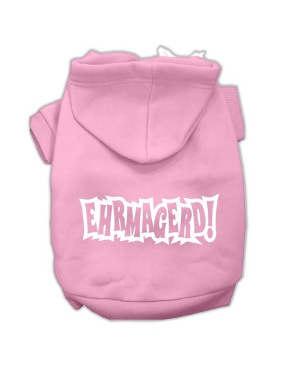 Ehrmagerd Screen Print Pet Hoodies Light Pink Size Lg