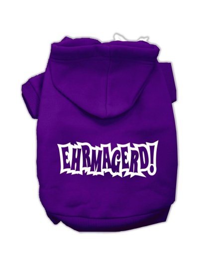 Ehrmagerd Screen Print Pet Hoodies Purple Size Lg