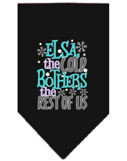 Elsa, the Cold Screen Print Bandana Black Large