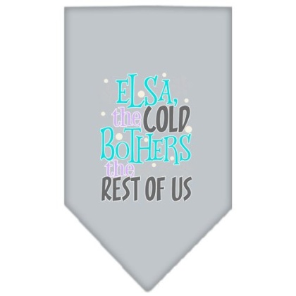 Elsa, the Cold Screen Print Bandana Grey Large