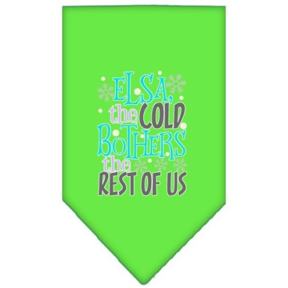 Elsa, the Cold Screen Print Bandana Lime Green Large