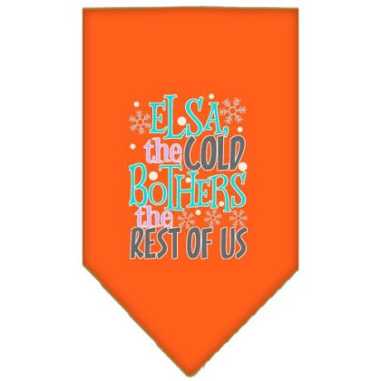 Elsa, the Cold Screen Print Bandana Orange Large