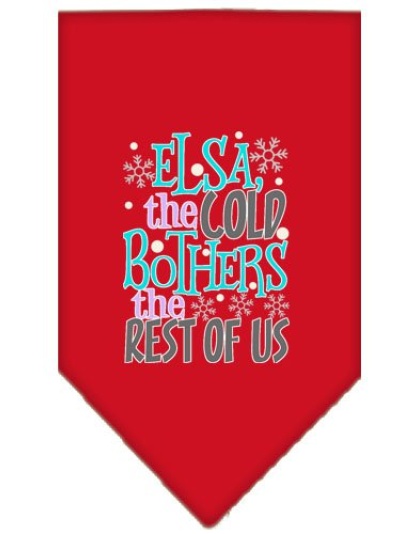 Elsa, the Cold Screen Print Bandana Red Large