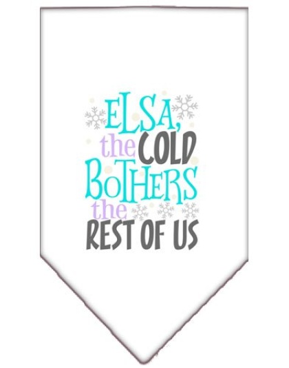 Elsa, the Cold Screen Print Bandana White Large