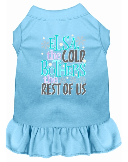 Elsa, the Cold Screen Print Dog Dress Baby Blue 4X