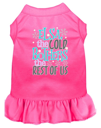 Elsa, the Cold Screen Print Dog Dress Bright Pink 4X