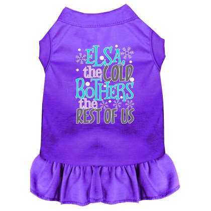 Elsa, the Cold Screen Print Dog Dress Purple 4X