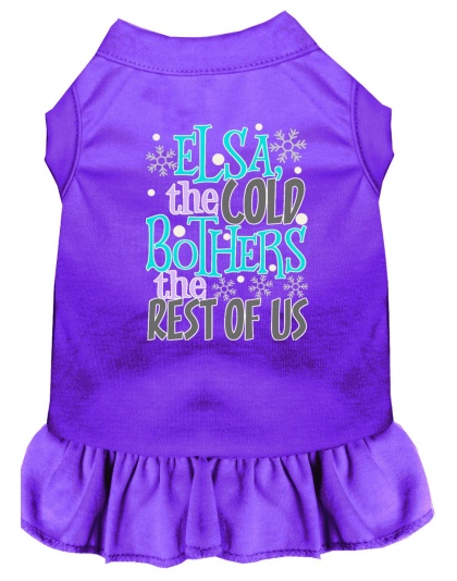 Elsa, the Cold Screen Print Dog Dress Purple 4X