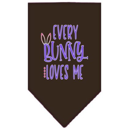 EveryBunny Loves Me Screen Print Bandana Cocoa Large