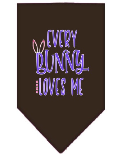 EveryBunny Loves Me Screen Print Bandana Cocoa Large