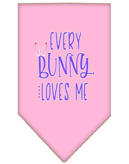 EveryBunny Loves Me Screen Print Bandana Light Pink Large