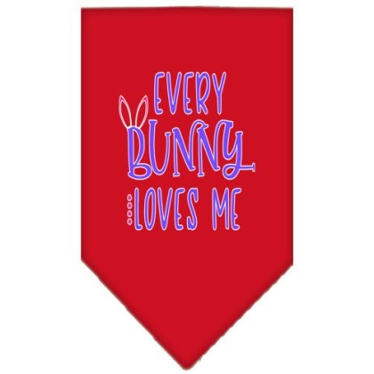 EveryBunny Loves Me Screen Print Bandana Red Large