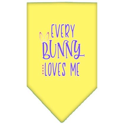 EveryBunny Loves Me Screen Print Bandana Yellow Large