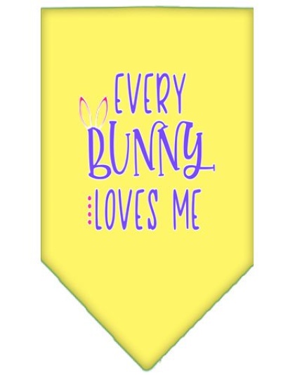 EveryBunny Loves Me Screen Print Bandana Yellow Large